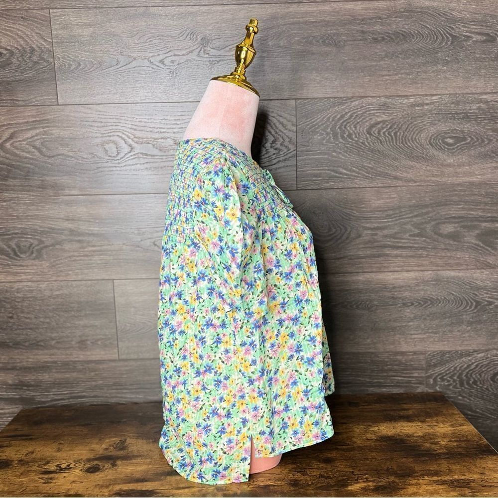 Shoshanna Kira Top in Spring Green Multi Floral with Smocking, Size Small. NWT! - Picture 8 of 16